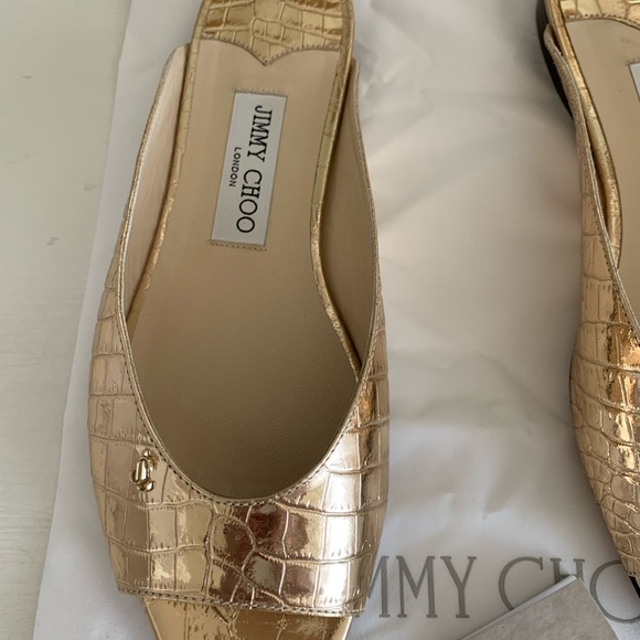 Authentic Jimmy Choo gold metallic flats 38 $550 - Picture 4 of 6